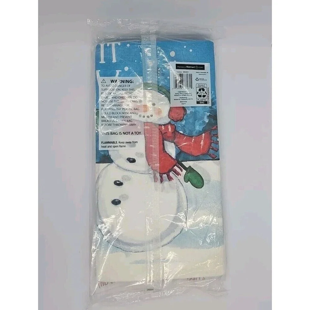 Let It Snow Snowman Christmas Paper Table Cover Use Photo Backdrop 54 × 84 Qty 3